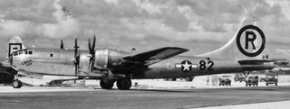 The Enola Gay on Tinian following the mission to Hiroshima